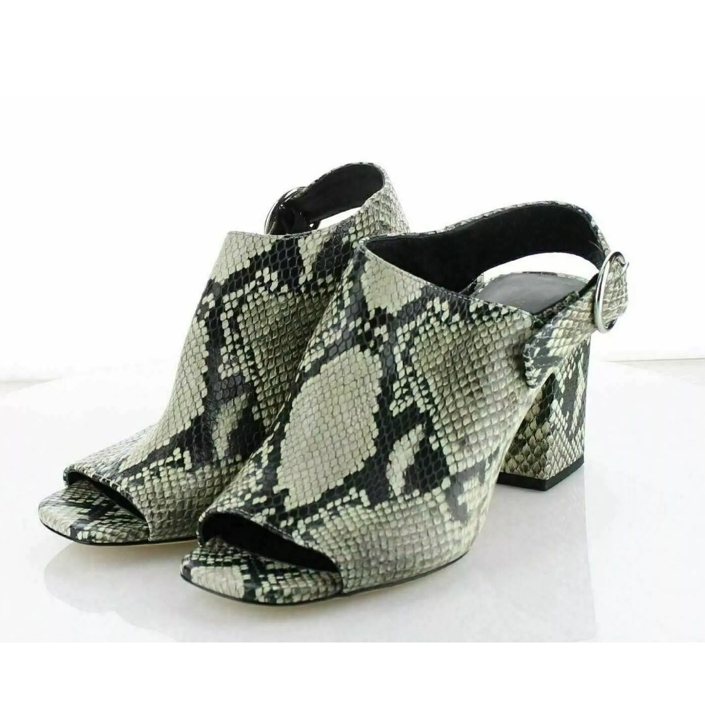 Via Spiga Elma Leather Embossed Slingback Sandals